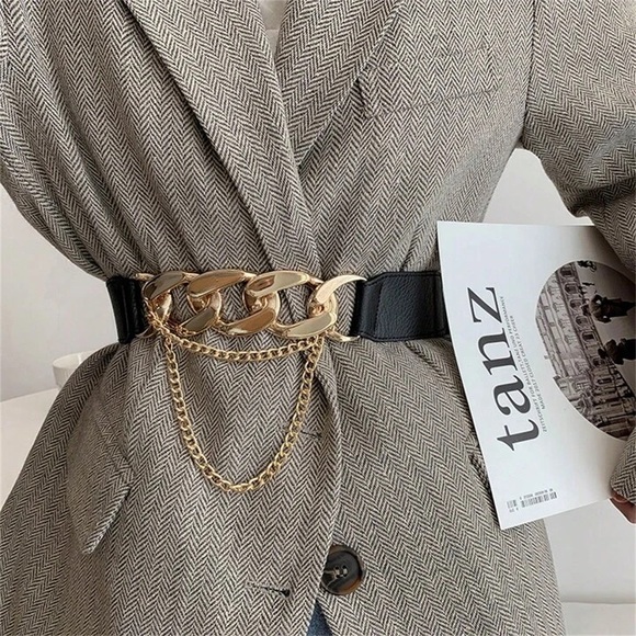 Accessories - BLACK & GOLD FASHION CHAIN BELT